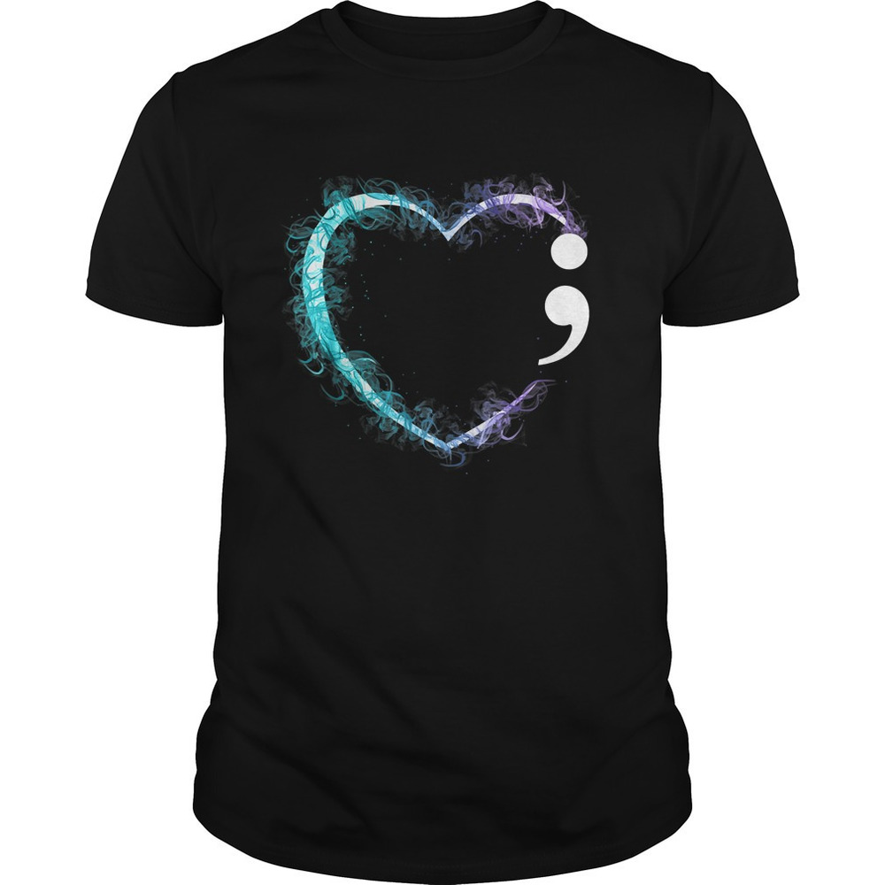 Heart Semicolon Suicide Prevention Awareness Tshirt
